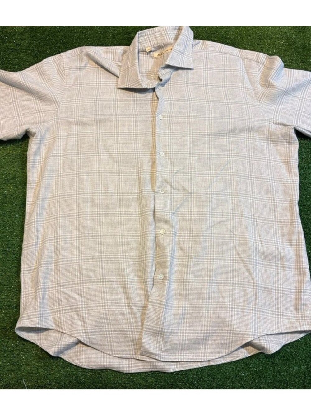 maurizio baldassari shirt mens 2XL gray white brera long sleeve soft lighweight